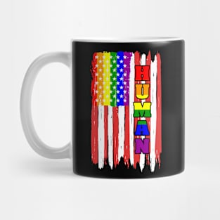 American Flag Gay Day Human Graphic Mug